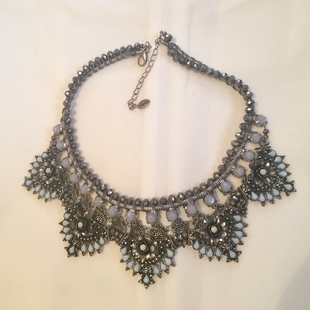 ZARA Boho Blue and Silver Necklace